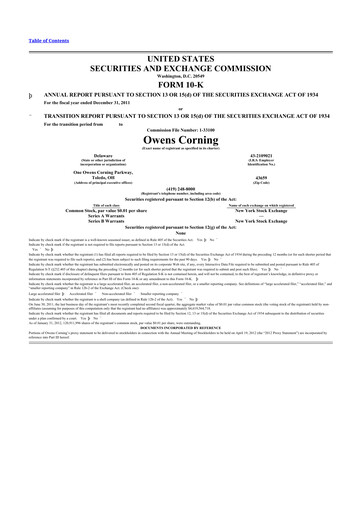 Thumbnail Owens Corning
 10-K Annual Report 2011