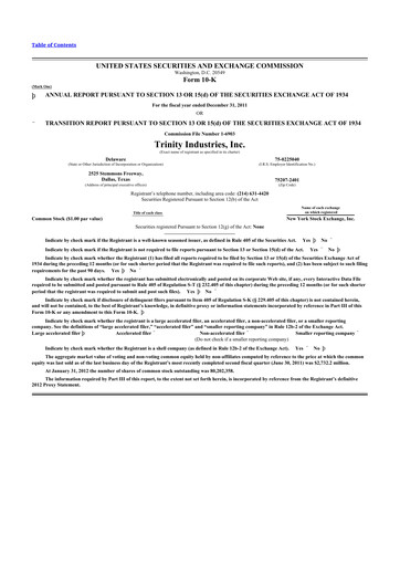 Thumbnail Trinity Industries
 10-K Annual Report 2011