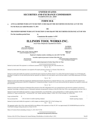 Thumbnail Illinois Tool Works  10-K Annual Report 2011