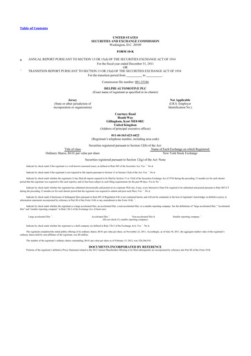 Vorschaubild Aptiv 10-K Jahresbericht 