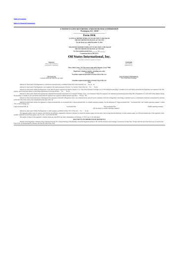 Thumbnail Oil States International
 10-K Annual Report 2011