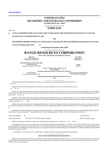 Thumbnail Range Resources
 10-K Annual Report 