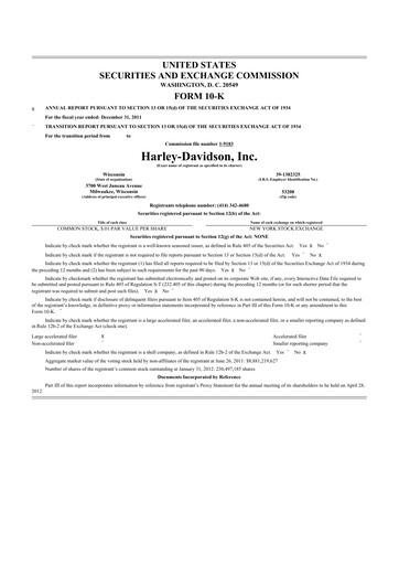 Thumbnail Harley-Davidson
 10-K Annual Report 2011