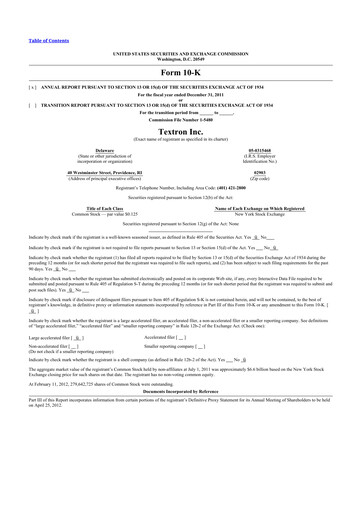 Thumbnail Textron 10-K Annual Report 2011