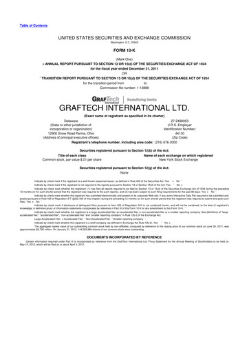 Miniature GrafTech 10-K Rapport annuel 2011