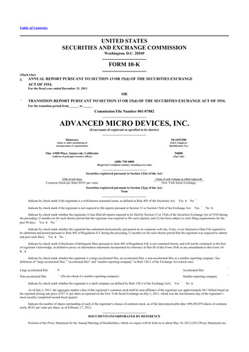 Thumbnail AMD 10-K Annual Report 2011