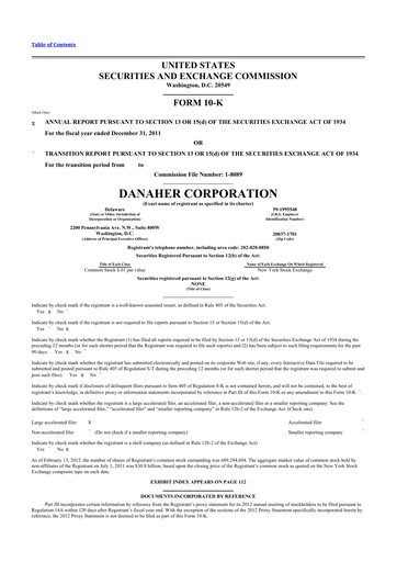 Thumbnail Danaher 10-K Annual Report 2011