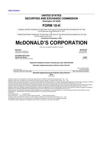 Thumbnail McDonald 10-K Annual Report 