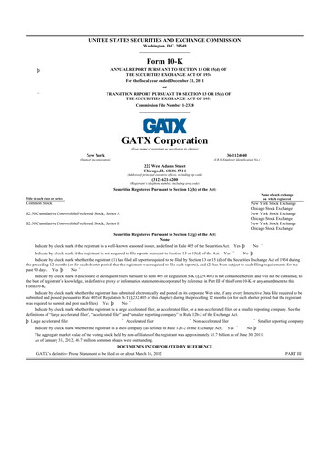 Thumbnail GATX 10-K Annual Report 2011