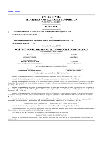 Thumbnail Wabtec 10-K Annual Report 2011