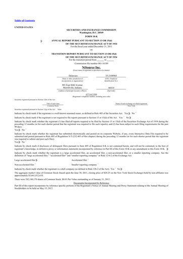 Thumbnail NiSource
 10-K Annual Report 2011