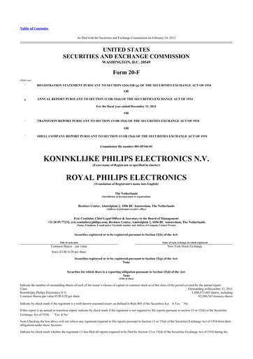 Thumbnail Philips 20-F Annual Report 