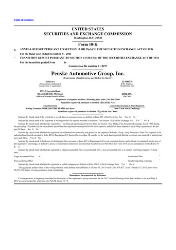 Thumbnail Penske Automotive Group 10-K Annual Report 2011