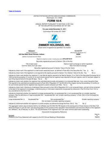 Thumbnail Zimmer Biomet 10-K Annual Report 