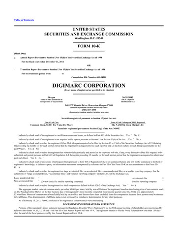 Thumbnail Digimarc
 10-K Annual Report 2011