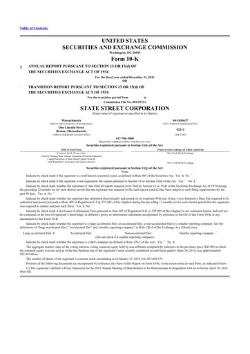 Thumbnail State Street Corporation
 10-K Annual Report 2011