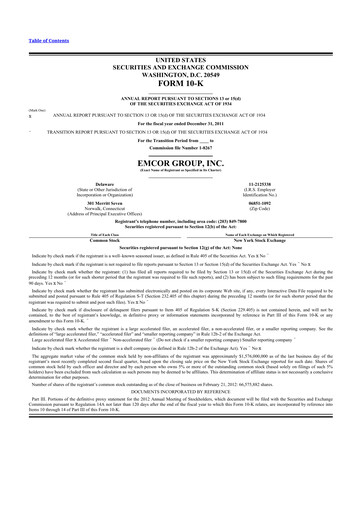 Thumbnail Emcor 10-K Annual Report 2011