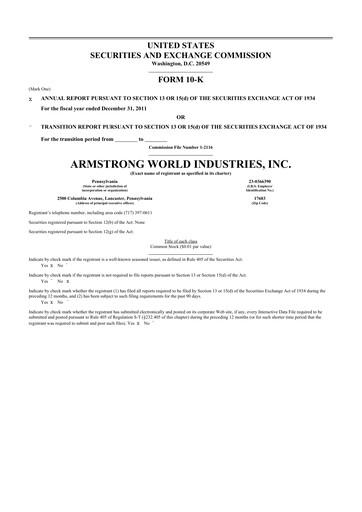 Thumbnail Armstrong World Industries
 10-K Annual Report 2011