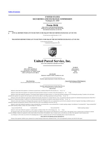 Thumbnail United Parcel Service 10-K Annual Report 2011