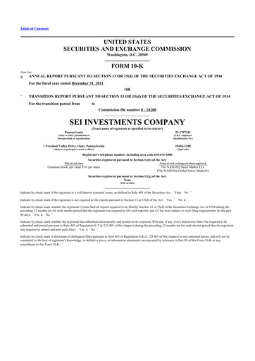 Thumbnail SEI Investments 10-K Annual Report 2011