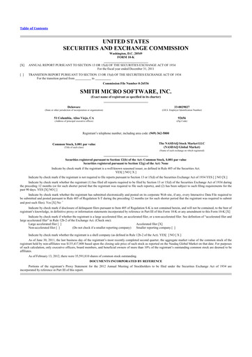 Thumbnail Smith Micro Software
 10-K Annual Report 2011