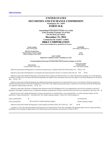 Thumbnail Truist Financial Corporation 10-K Annual Report 2011