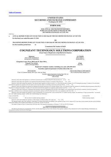 Miniature Cognizant Technology Solutions  10-K Rapport annuel 2011