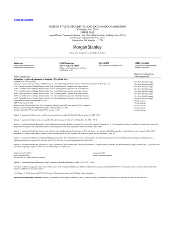 Thumbnail Morgan Stanley 10-K Annual Report 2011