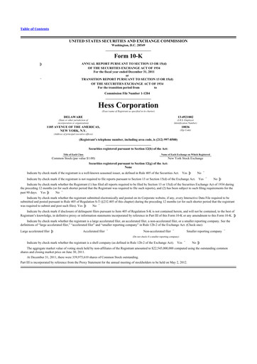 Thumbnail Hess 10-K Annual Report 2011