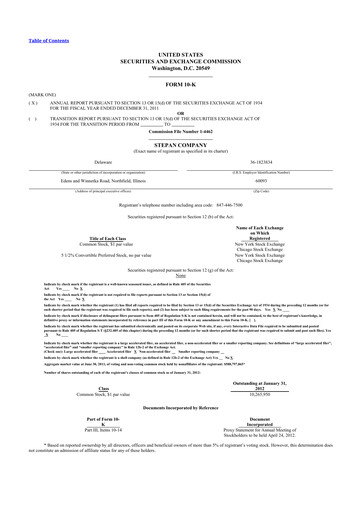 Thumbnail Stepan Company
 10-K Annual Report 2011