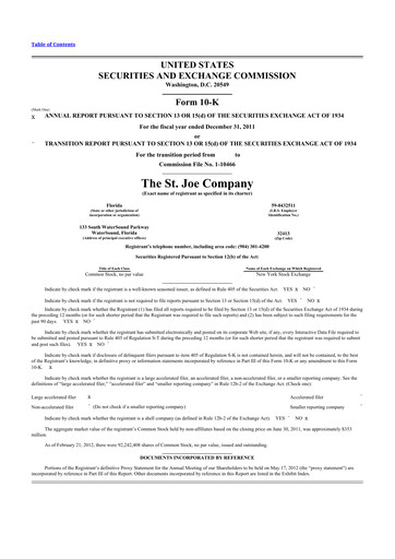 Thumbnail St. Joe Company
 10-K Annual Report 2011