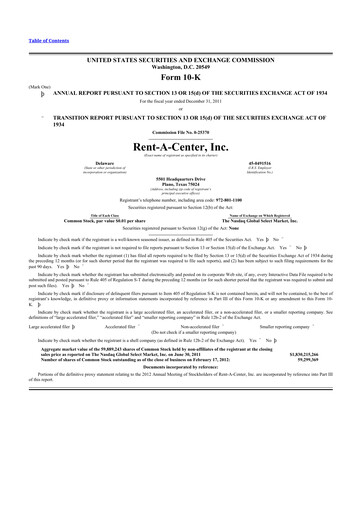 Thumbnail Upbound Group 10-K Annual Report 2011