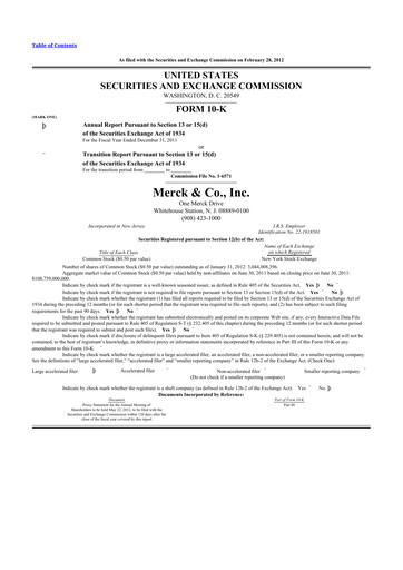 Thumbnail Merck 10-K Annual Report 2011