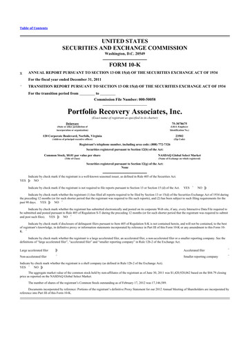 Thumbnail PRA Group
 10-K Annual Report 2011