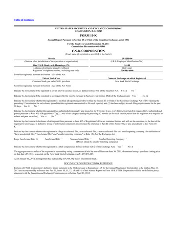 Thumbnail F.N.B. Corporation
 10-K Annual Report 2011