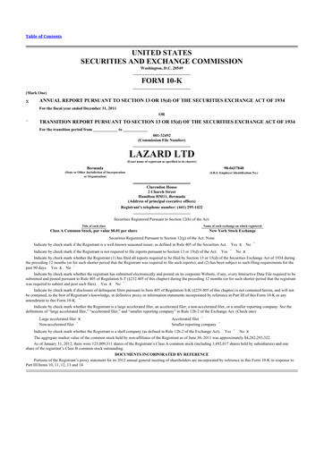 Thumbnail Lazard 10-K Annual Report 2011