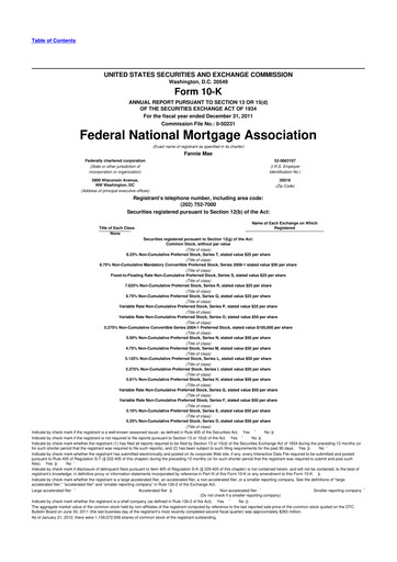 Miniature Fannie Mae
 10-K Rapport annuel 2011