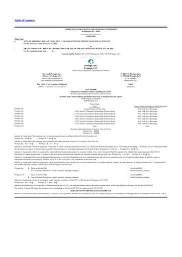 Thumbnail Prologis 10-K Annual Report 2011