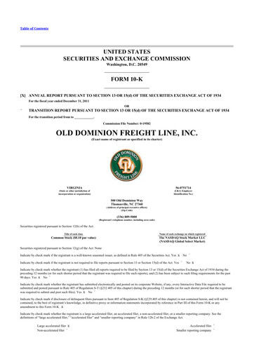 Thumbnail Old Dominion Freight Line
 10-K Annual Report 2011