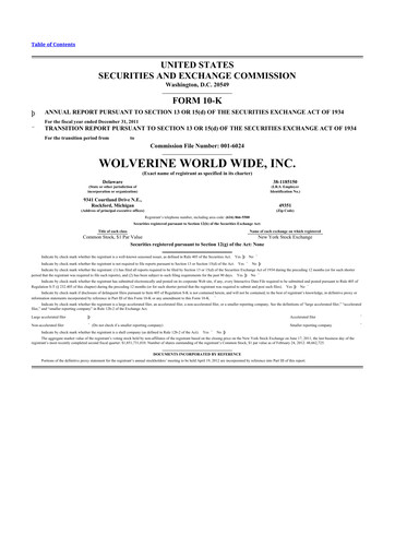 Thumbnail Wolverine World Wide
 10-K Annual Report 