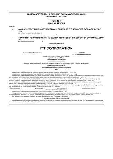 Vorschaubild ITT 10-K Jahresbericht 2011