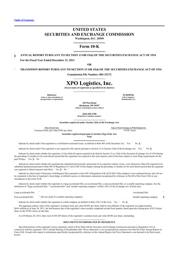 Thumbnail XPO Logistics 10-K Annual Report 2011