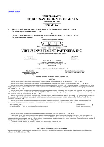 Thumbnail Virtus Investment Partners 10-K Annual Report 2011