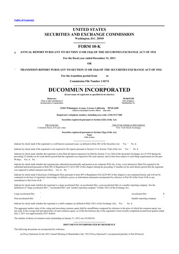 Thumbnail Ducommun 10-K Annual Report 2011