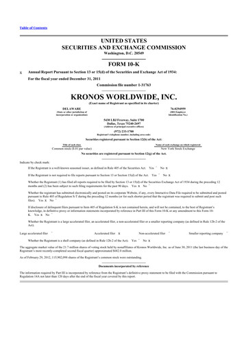 Thumbnail Kronos Worldwide 10-K Annual Report 2011