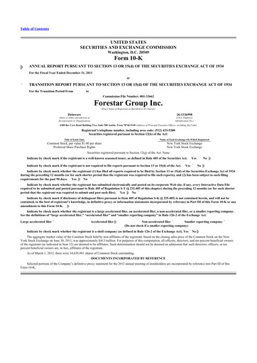 Thumbnail Forestar Group
 10-K Annual Report 2011