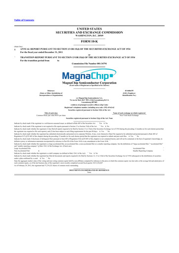 Thumbnail Magnachip Semiconductor 10-K Annual Report 2011