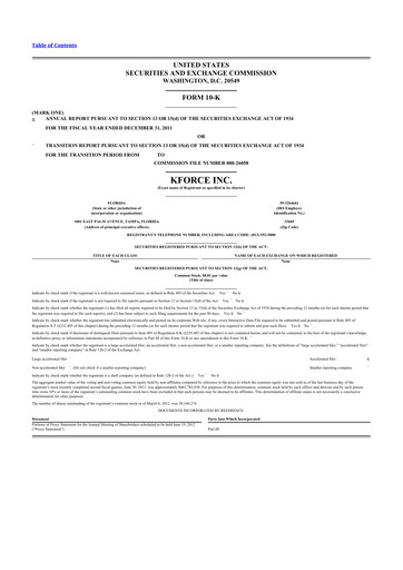 Thumbnail Kforce 10-K Annual Report 2011