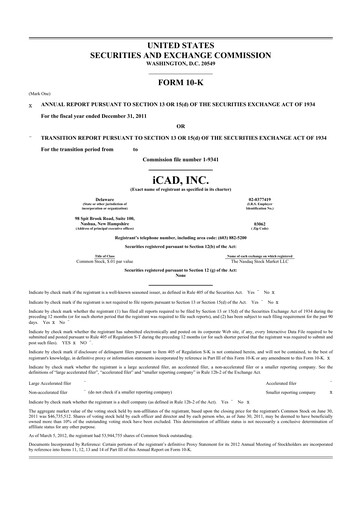 Vorschaubild iCAD 10-K Jahresbericht 2011