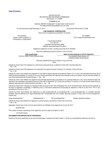 Thumbnail CNB Financial Corp 10-K Annual Report 2011